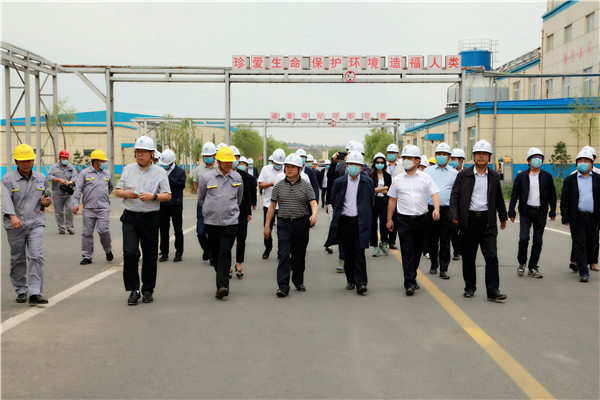 陕西EVO厅集团复工复产促增长项目观摩会议与会人员走进大秦国源三秦EVO厅秦国园区在榆项目